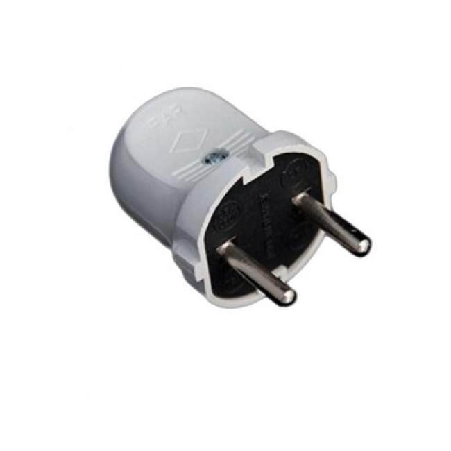 Вилка без заземления белая FAR F16