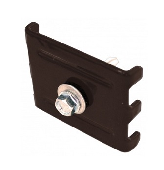 Комплект крепежа секций 3D еврозабора (саморез 5.5x32, скоба 40x40) RAL8017, Ротакон