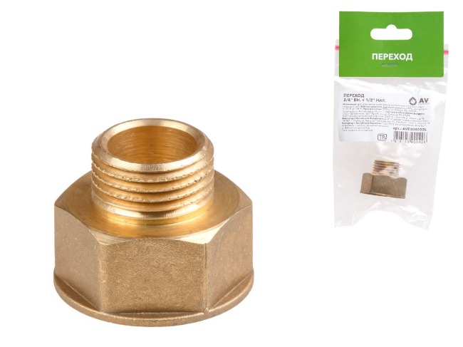 Переход латунный 3/4''х1/2'' ВН-НР AV Engineering AVE304002L