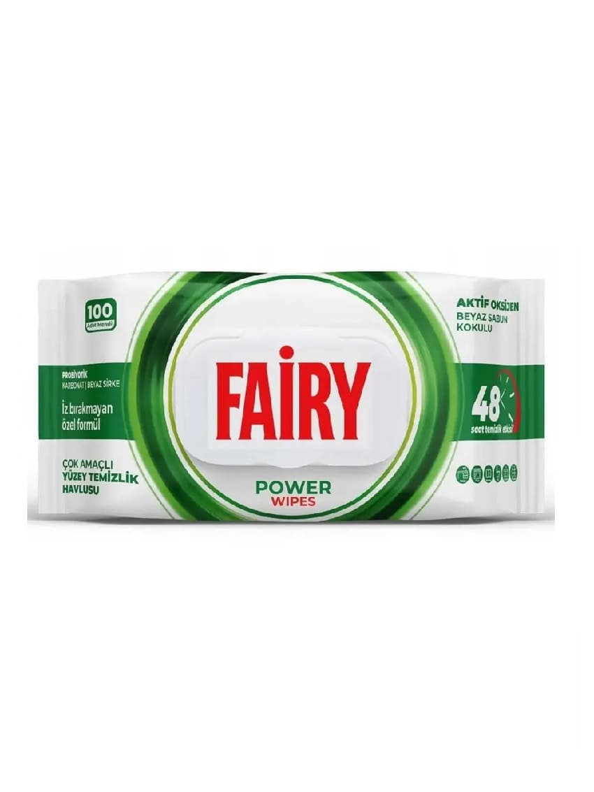 Салфетки влажные для уборки Fairy Power Wipes с ароматом белого мыла, 100 шт 
