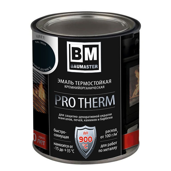 Эмаль термостойкая BAUMASTER 0.4 кг