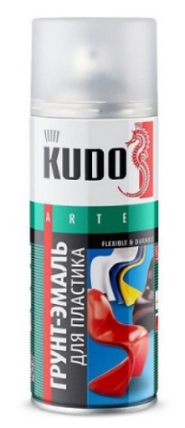 Грунт-эмаль аэрозольная Kudo для пластика, белая (RAL 9003) 520мл