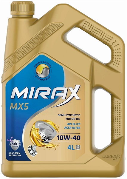 Масло моторное полусинтетическое MIRAX MX5 10W40 SL/CF 4 л