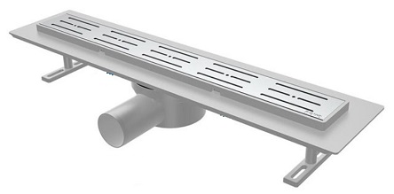 Сливной трап горизонтальный c сухим затвором D50 решетка нерж. 65х600мм (5303001) NOVA