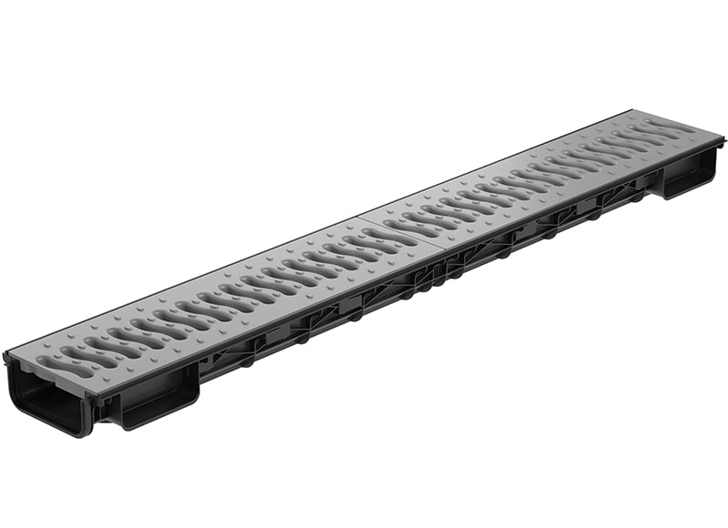 Лоток Lite 100h56 с решеткой пластиковой кл. А15 Ecoteck (металлик)