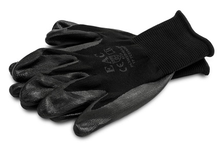 Перчатки синтетические черные, черный облив, M-L, ПР-Н402