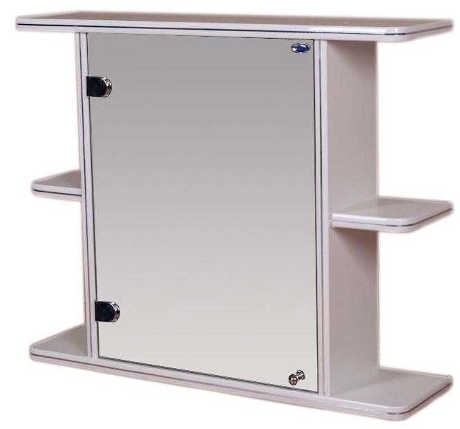 Шкаф навесной зеркальный Гамма 67.10 левый (белый)