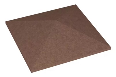 Крышка для забора бетонная 390x390x65 мм шагрень (шоколад), РуБелЭко