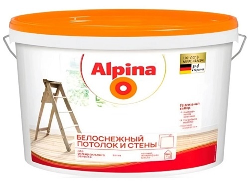 Краска Белоснежный потолок и стены Alpina 