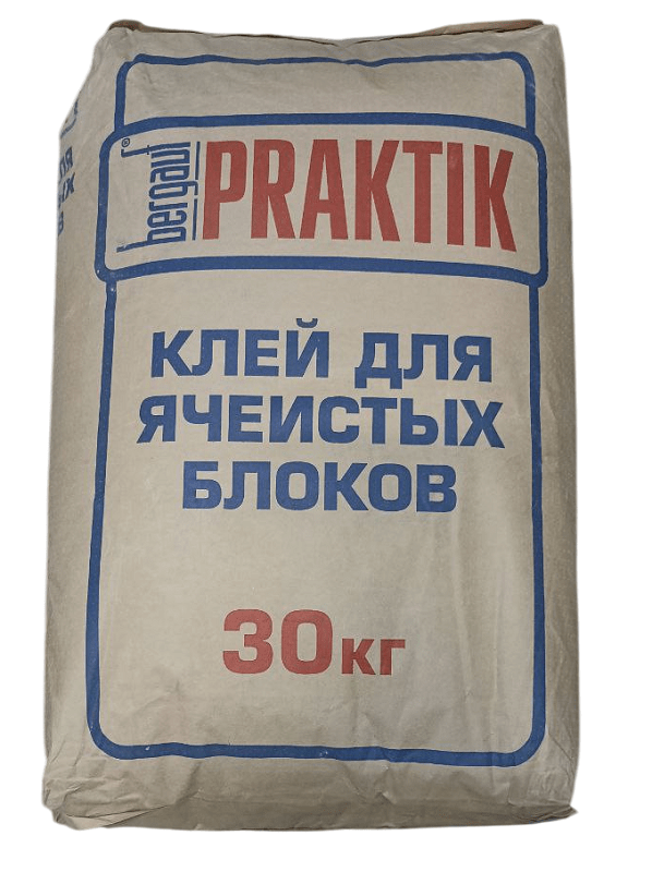 Клей для ячеистых блоков BERGAUF, 30 кг ЗИМА
