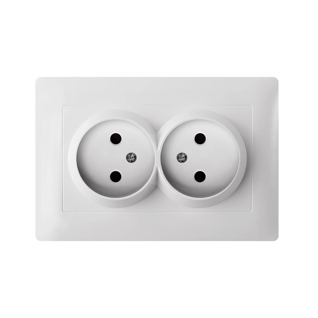Розетка 2-ая Сontact белая без заземления ETP EOS2ZR-16