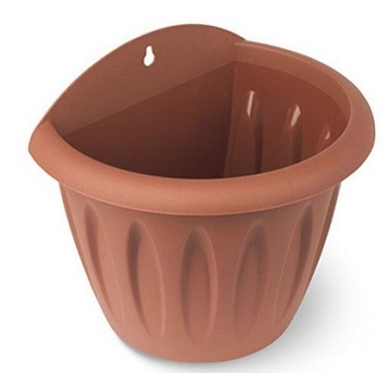 Кашпо для цветов пластмассовое настенное 20 см Фелиция С121Т Мартика