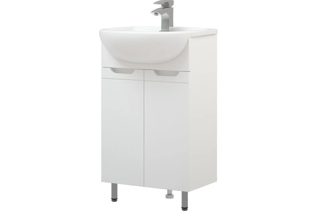 Тумба напольная Лея 50 (белая) КАКСА-А под умывальник Уют 50