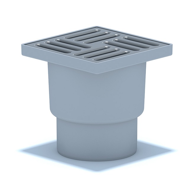 Трап вертикальный D110 с гидрозатвором, решётка из нержавеющей стали, 150х150мм, Ани Пласт TA1212