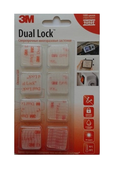 Крепление разъемное высеченное 23мм х 23мм 3M Dual Look прозрачное (8 шт.) (SJ3560)