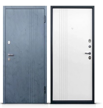 Дверь входная металлическая ЛУАРА эмаль 2050x860 правая Бетон Графит Бетон Белый Промет