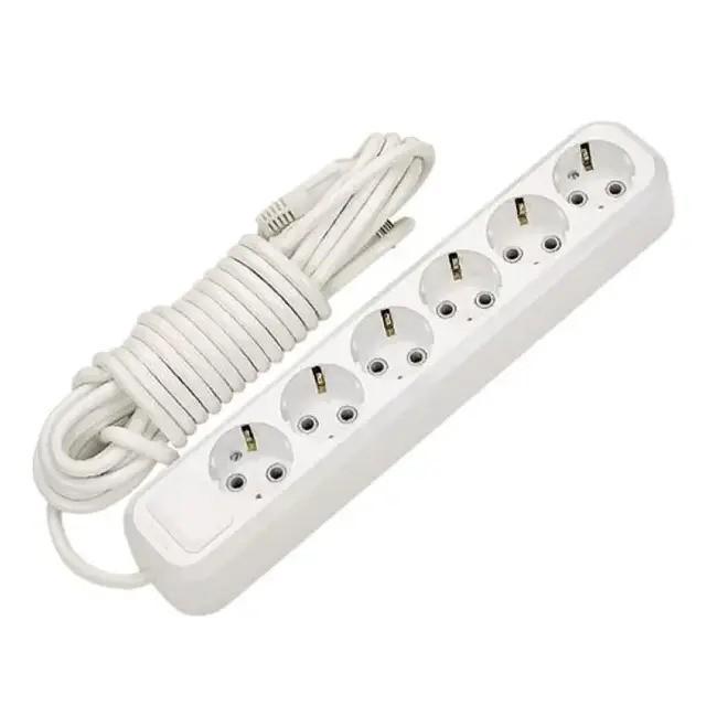 Удлинитель 6 розеток 3 м белый с заземлением Borsan BR-1556-315