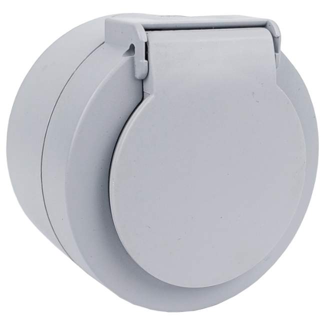 Розетка 1-ая xOne с заземлением и крышкой серый Ovivo 406-240000-249