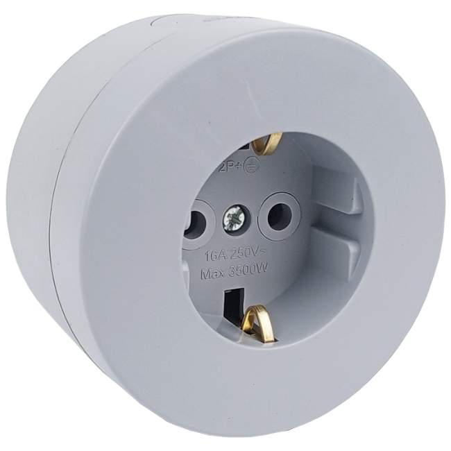 Розетка 1-ая xOne с заземлением серый Ovivo 406-240000-217