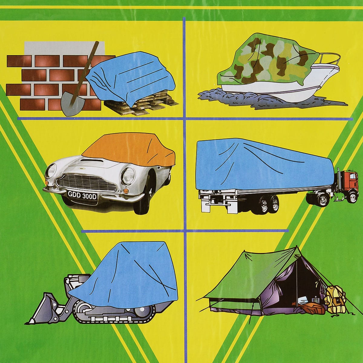 Тент укрывочный усиленный (тарпаулин) 4х6 м Россия (плотность 120гр/м2) 