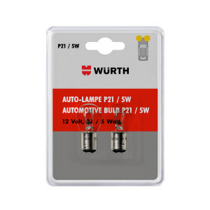 Лампа накаливания автомобильная Wurth P21/5W 12V 21/5W, BAY15D (2 шт)