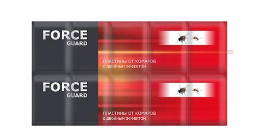 Пластины от комаров красные, без запаха, Force guard 