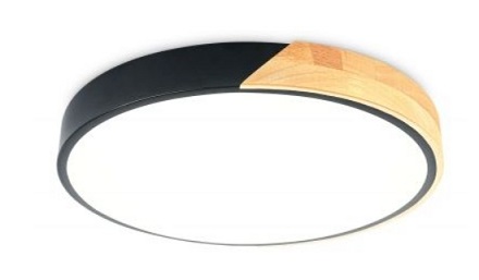 Светильник потолочный FZ1305 BK/LW черный/светлое дерево IP20 36W 5000K D400x50 мм (без ПДУ), Ambrella light