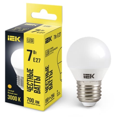 Лампа светодиодная LED LL-I-G45-7-230-30- E27 600 lm