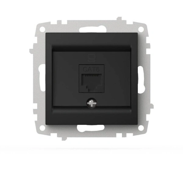 Розетка 1-ая Zena-Vega компьютерная RJ45 вантаблэк EL-BI 609-014800-247