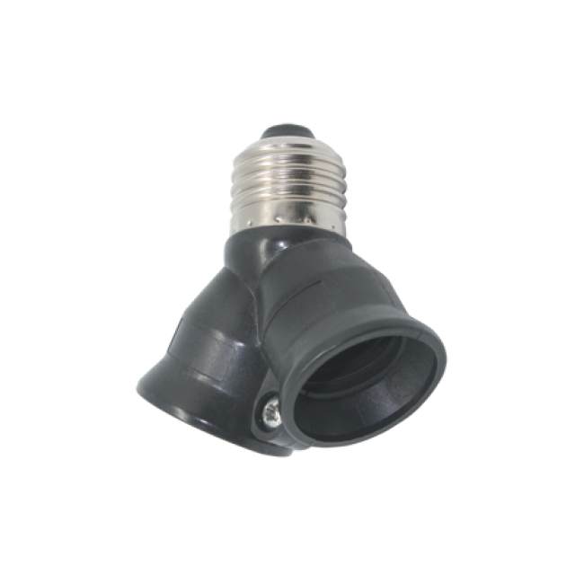 Переходник Е27-2хE27 черный Ecola A7T27BEAY