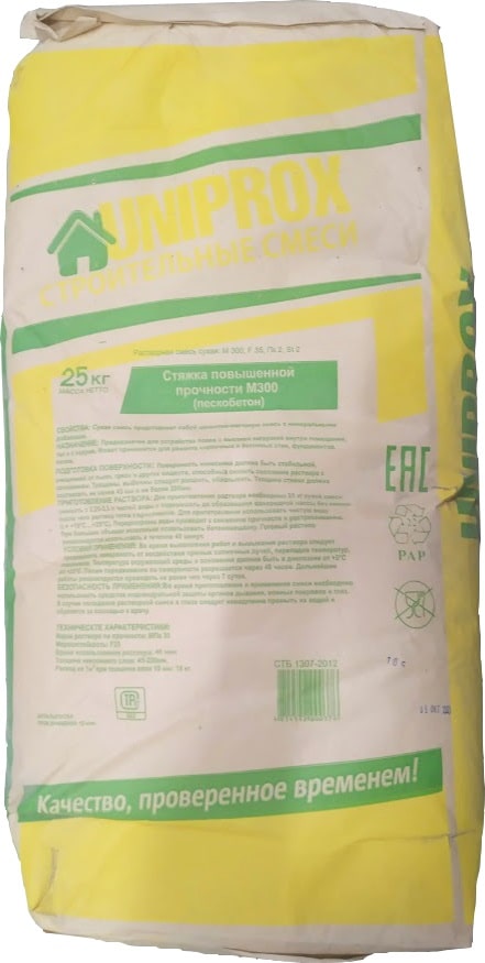 Стяжка М-300 (пескобетон) 25 кг UNIPROX