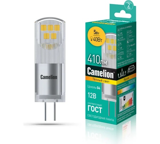 Лампа светодиодная Camelion LED5-G4-JC-NF/830/G4