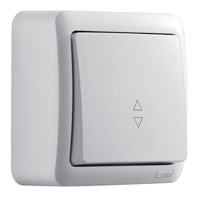 ВЫКЛЮЧАТЕЛЬ 1-клавишный проходной белый, Viola Lezard