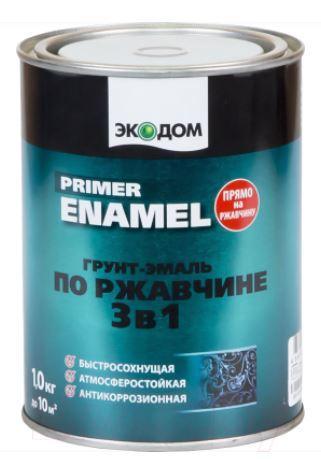 Грунт-эмаль по ржавчине 3 в 1 ЭКОДОМ