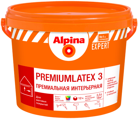 Краска Alpina EXPERT Premiumlatex 3 База1 NEW