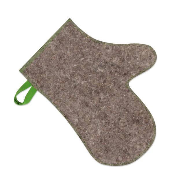 Рукавица банная, войлок серый