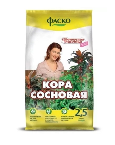 Кора сосновая Цветочное счастье 2.5л Фаско