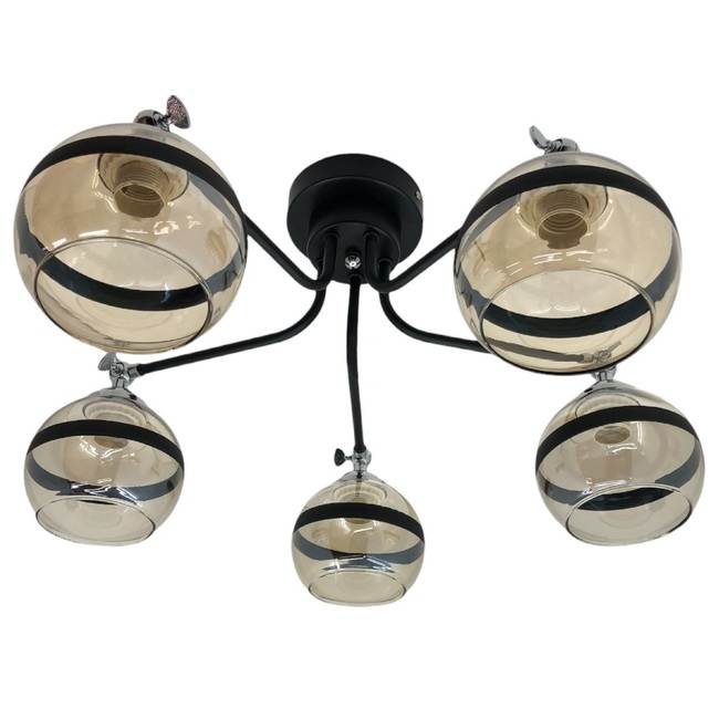 Светильник НПБ 04-5х60-521 черный/хром Сфера Белсветоимпорт 387-5