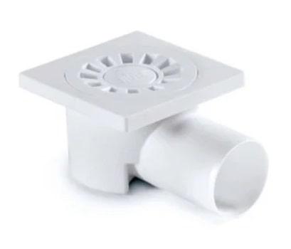 Сливной трап горизонтальный D50 решетка пластиковая 150х150мм (5020) NOVA