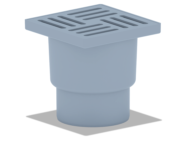 Трап вертикальный D110 с гидрозатвором, решётка из пластика, 150х150мм, Ани Пласт TA1210