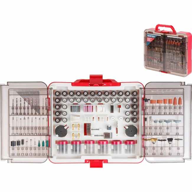 Набор аксессуаров для гравера универсальный 418 предмета WORTEX 1335682