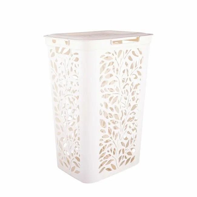 Корзина для белья Leaves 60 л молочный Полимербыт 4348917