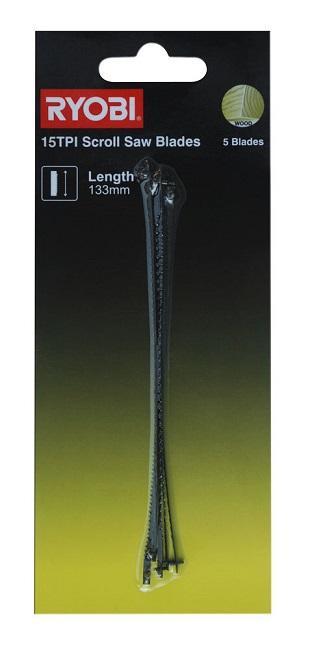 Пилки лобзиковые по дереву SSB15TPI, 5шт, RYOBI