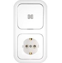 ВЫКЛЮЧАТЕЛЬ 1-клавишный с подсветкой+розетка 1-я с заземлением В-РЦ-673, Гармония, Bylectrica