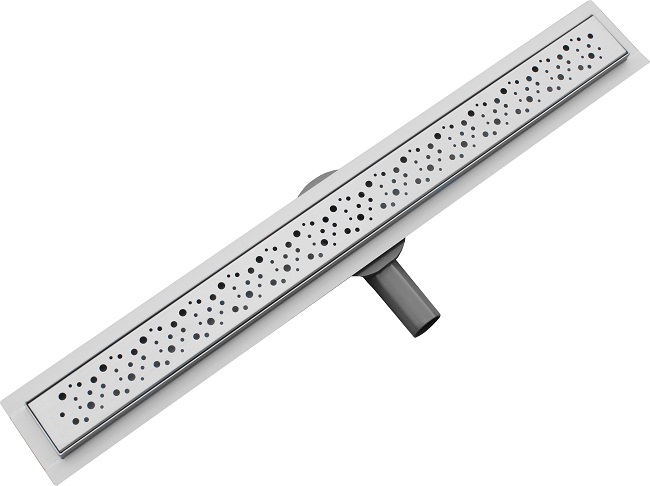 Сливной трап горизонтальный D40 решетка нержавеющая сталь, сухой затвор, 80х7 см, Aquant LTD1280-1-MR