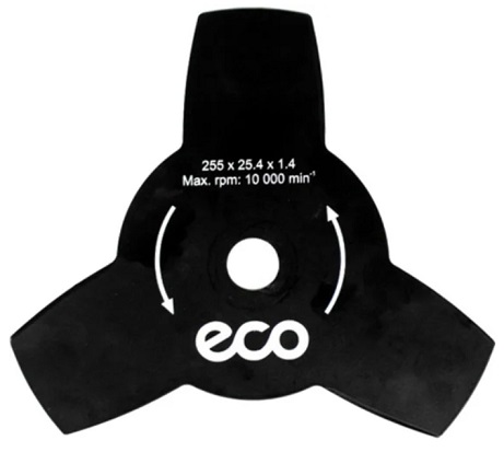 Нож для мотокосы 255х1.4x25.4 мм, 3 зуба, ECO GTP-3T