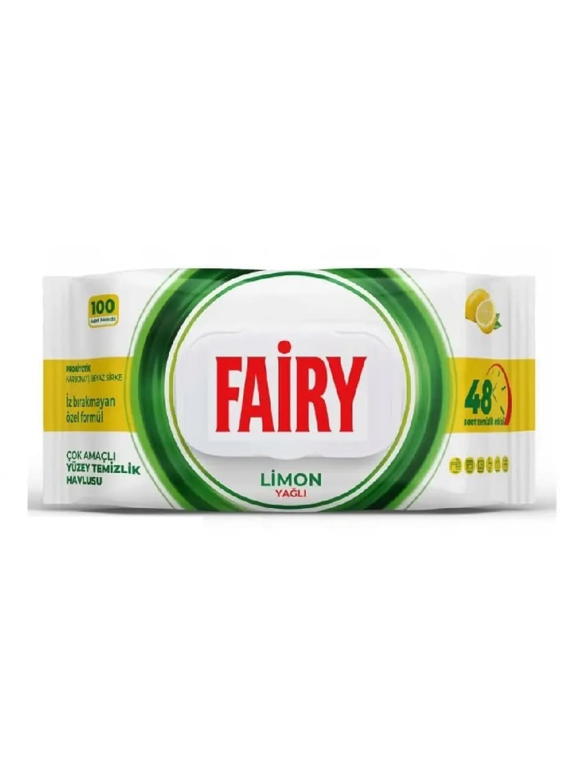 Салфетки влажные для уборки Fairy c маслом лимона, 100 шт