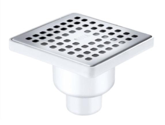 Сливной трап вертикальный D50 с сухим затвором, решетка нерж. 150х150мм (5036) NOVA