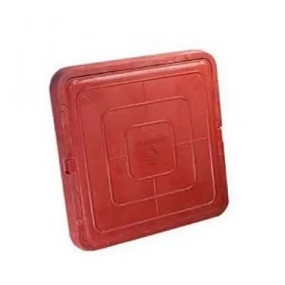 Люк полимерно-композитный квадратный садовый малый, 460x460x53 красный, Стандартпарк 3522511