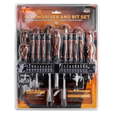 Отвертки в комплекте с битами, (37 предметов) FORSTIME FT-7037